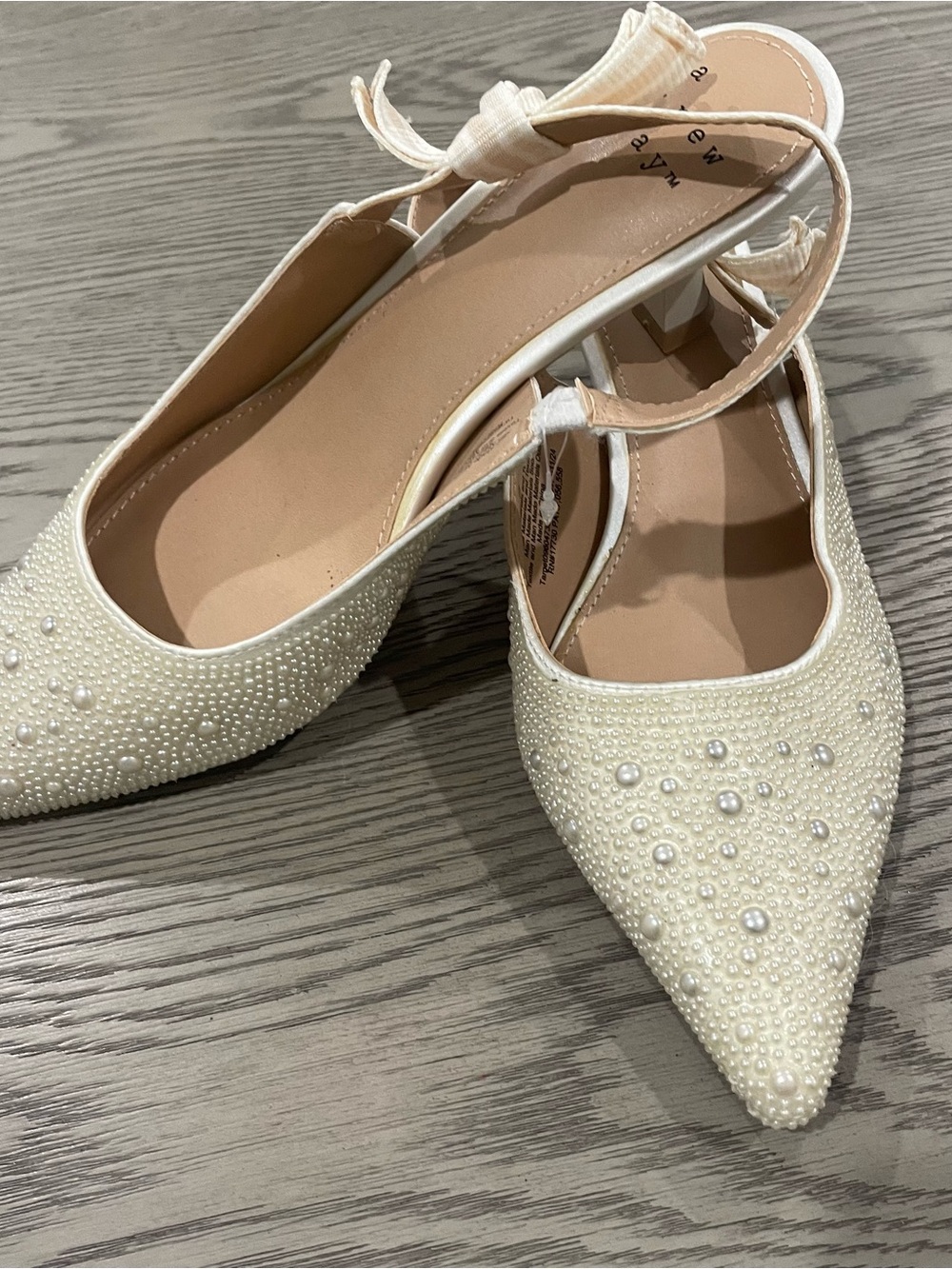 Target Ivory Pearl-Embellished Pointed Slingback Flats